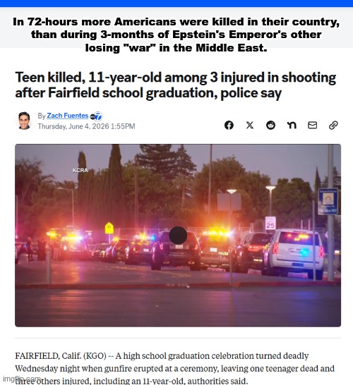 The White House, U.S.  Congress, The Entire U.S. "Government" and their dirty gun lobby must expect severe Justice. | In 72-hours more Americans were killed in their country,
than during 3-months of Epstein's Emperor's other
losing "war" in the Middle East. | image tagged in prince | made w/ Imgflip meme maker
