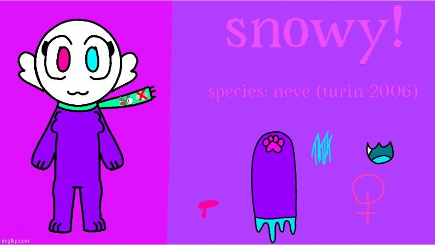 Snowy’s old ref sheet | image tagged in a3fd53a7-935b-4485-ad45-d11f2bfc2b9d jpeg | made w/ Imgflip meme maker