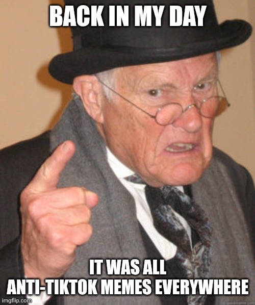 Back in my day It was all Anti-TikTok memes everywhere | image tagged in memes,back in my day | made w/ Imgflip meme maker