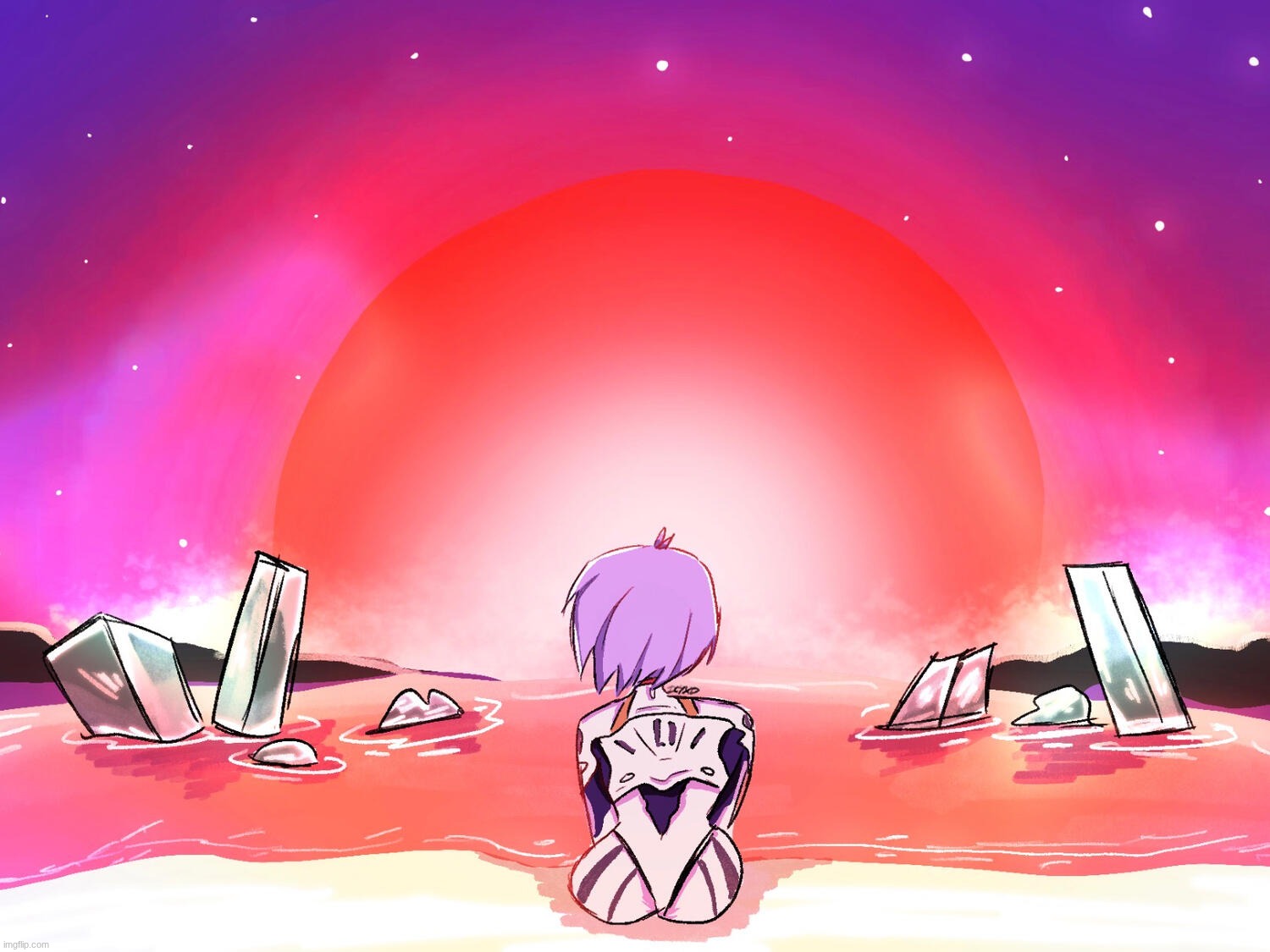 50 CAD neon genesis evangelion commission | made w/ Imgflip meme maker