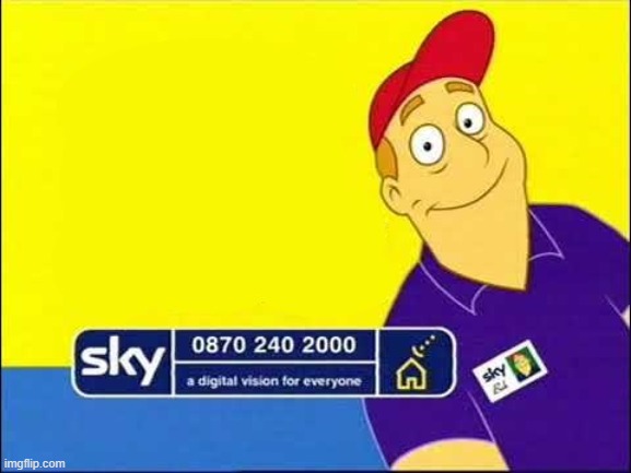 Sky Digital TV free meme template | image tagged in sky digital tv analogue shut down bob stevens - meme template | made w/ Imgflip meme maker