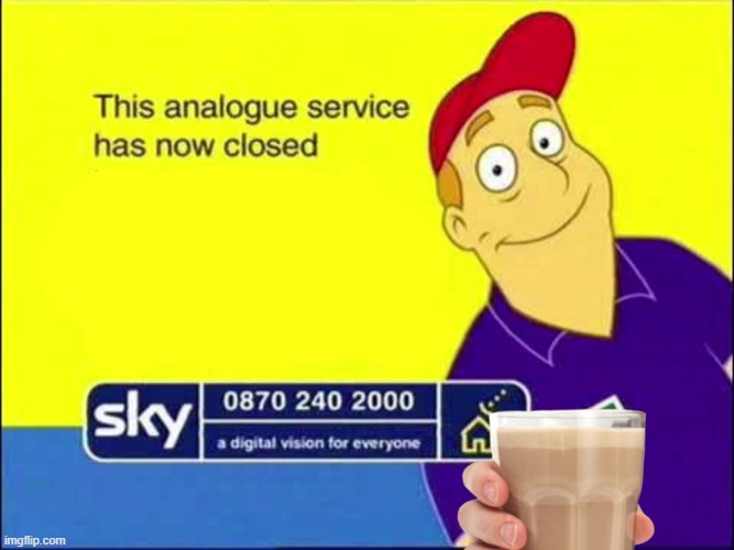 Bob Stevens and Chocolate Milk | image tagged in sky tv,bob stevens,sky digital | made w/ Imgflip meme maker