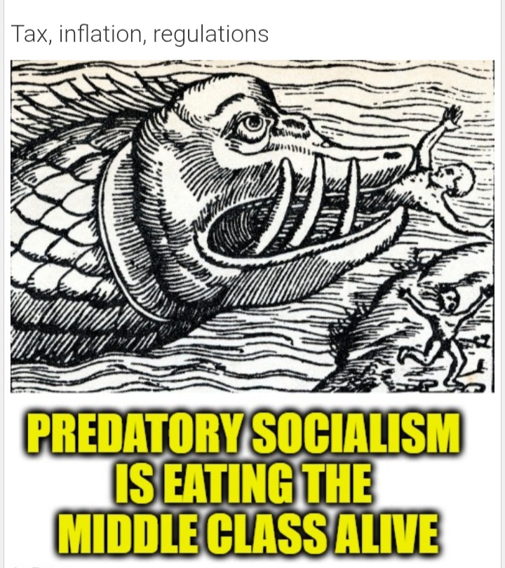 Socialism eating the Middle Class Blank Meme Template
