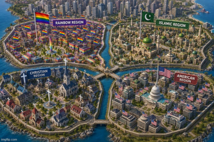 The Rainbow movement seems like a religion to me. | image tagged in religions sections tribes png | made w/ Imgflip meme maker