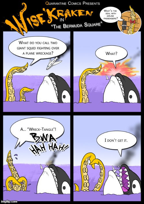 image tagged in kraken,whale,plane,wreckage,joke,fail | made w/ Imgflip meme maker