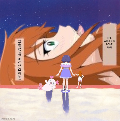 End of Evangelion | The world is done for! Themes and such! | image tagged in memes,evangelion,end | made w/ Imgflip meme maker