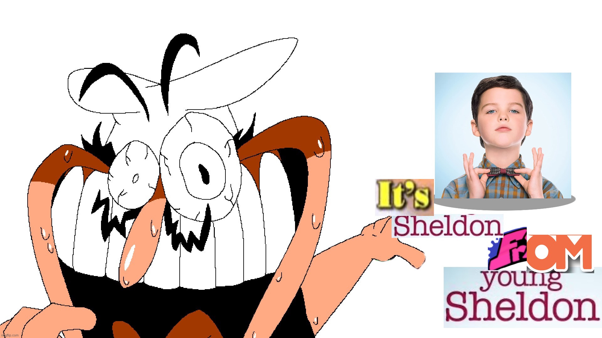 It’s Sheldon from Young Sheldon | image tagged in peppino lapped blank,young sheldon | made w/ Imgflip meme maker