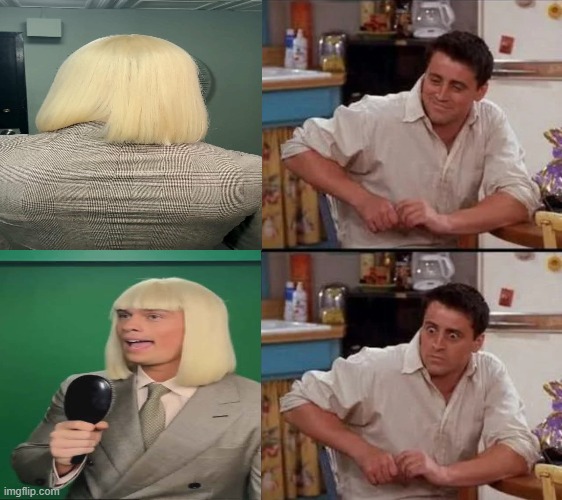 From How you doin'? to What have you done? | image tagged in surprised joey,he-man | made w/ Imgflip meme maker