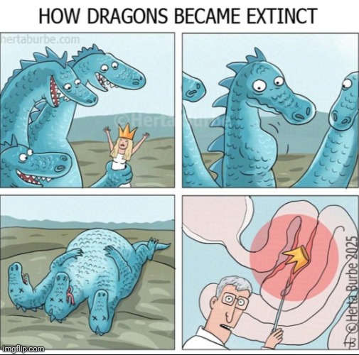 Mystery solved: | image tagged in hydra,dragon,funny,funny memes | made w/ Imgflip meme maker