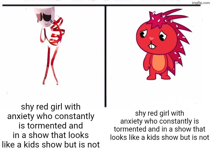 the similarities are crazy (the sequel(yes i reuploaded this because the tadc one flopped(hi))) | image tagged in tadc,htf,simularities | made w/ Imgflip meme maker