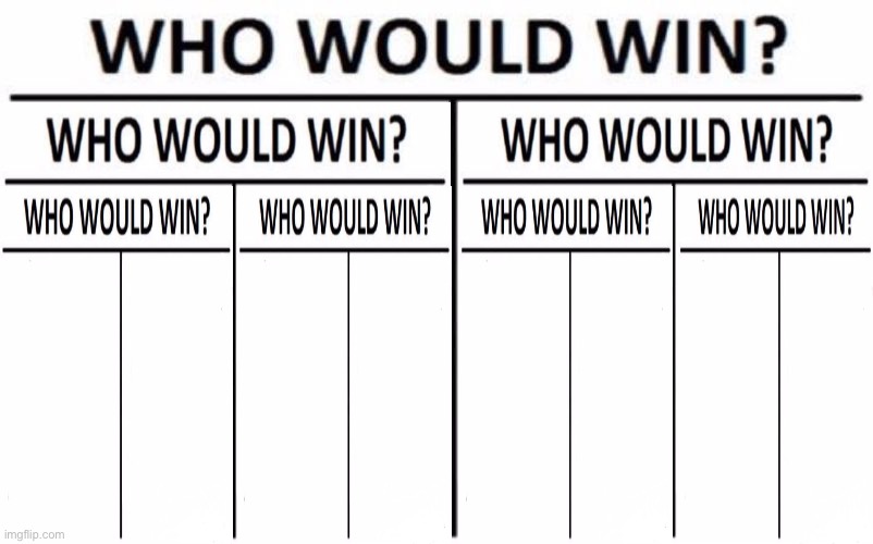 Who Would Win? (slowed down + reverb) | image tagged in who would win,memeception,ruining,wheezus christ,stupid memes,this tag is not important | made w/ Imgflip meme maker