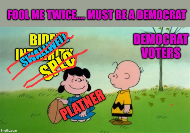 Stay Fooled, Democrats depend on it | Fool me twice…. Must be a Democrat; Swallwell; Splc; Platner | image tagged in gifs,democrats,democratic socialism,fake,hypocrites | made w/ Imgflip meme maker