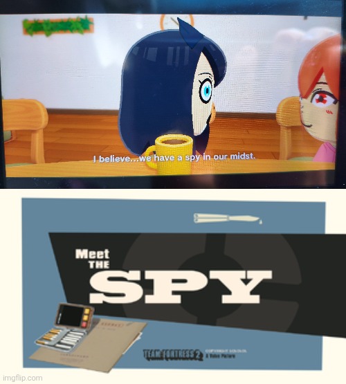A red Spy is in the Tomodachi Life!? | image tagged in meet the spy,tomodachi life,spy | made w/ Imgflip meme maker