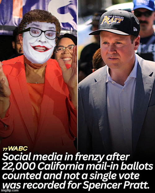 Karen Bass as the joker vs Spencer Pratt Blank Meme Template