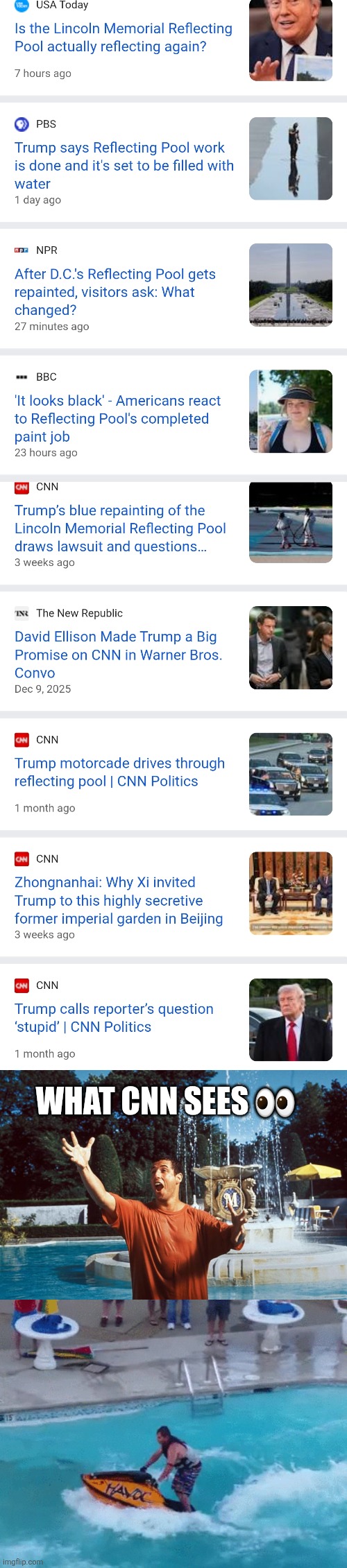 CNN pee's in the pool | What cnn sees 👀 | image tagged in swimming | made w/ Imgflip meme maker