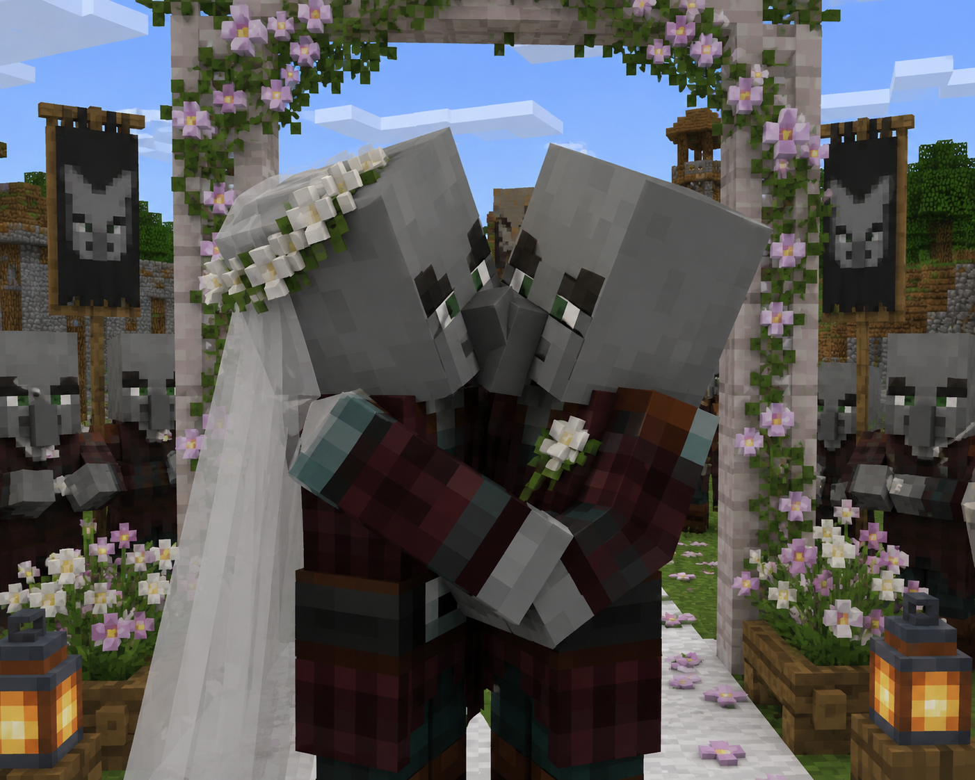 Pillagers Getting Married Blank Meme Template