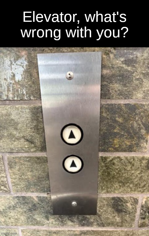 Everything's pointing up! | Elevator, what's wrong with you? | image tagged in memes,you had one job,just one,cmon elevator | made w/ Imgflip meme maker