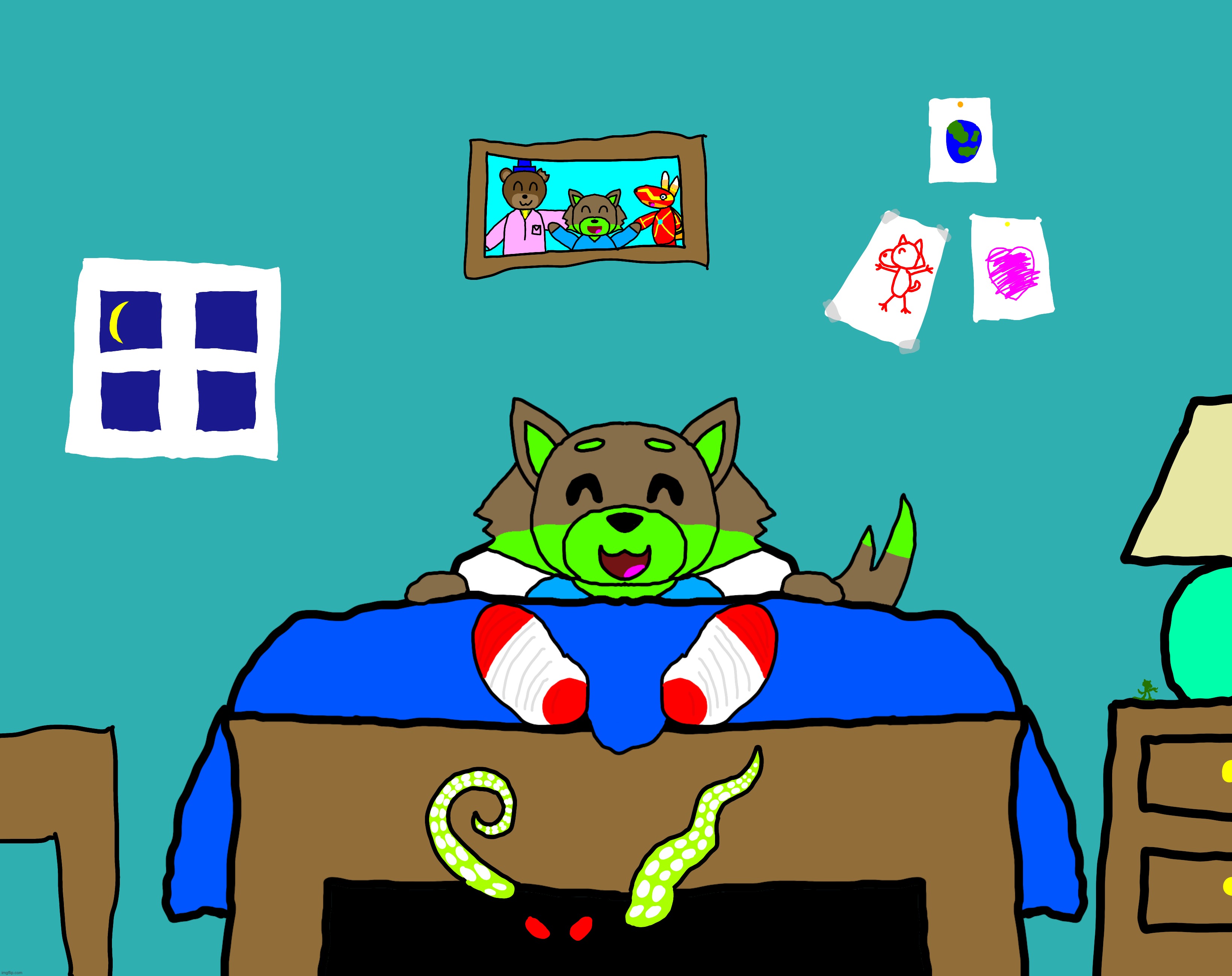 Farkas in bed! :D | image tagged in furry,wolf,farkas,cute,adorable,bedroom | made w/ Imgflip meme maker