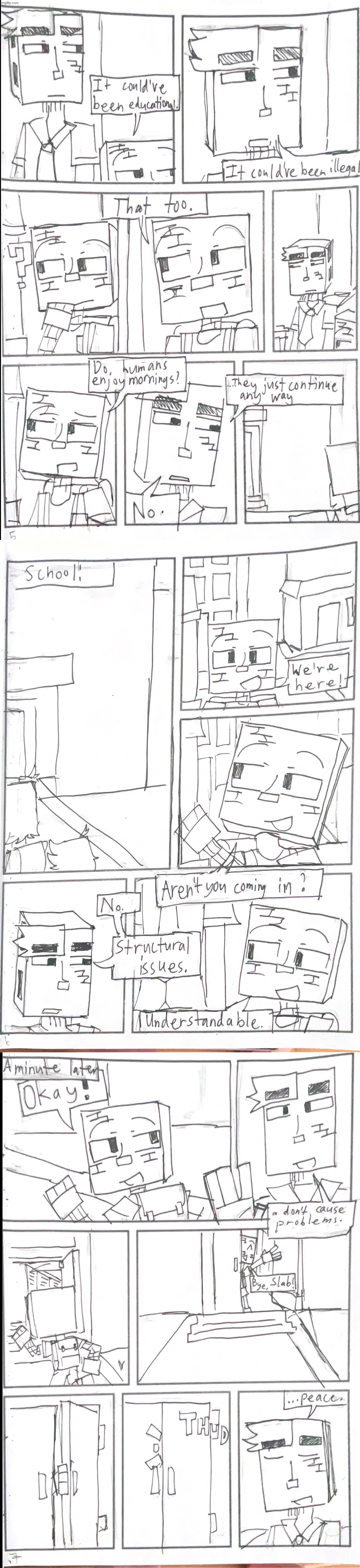 final 3 pages of MASONRY LANE Chapter 1 | image tagged in comic,masonry lane,scan | made w/ Imgflip meme maker