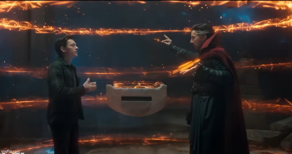 the 5 billionaires who control the universe trying to convince you that immigrants are the reason for your problems | image tagged in doctor strange spiderman spell magic | made w/ Imgflip meme maker