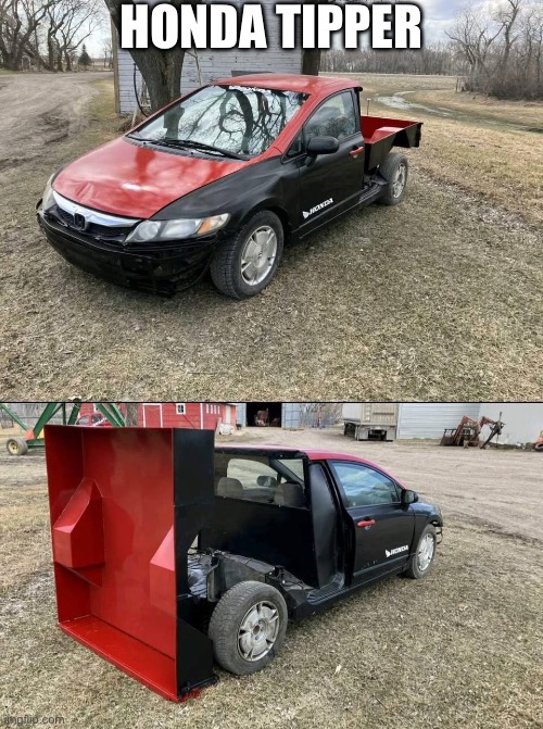 Tip Truck | Honda tipper | image tagged in img_6187 jpeg,tipping,honda,tip truck | made w/ Imgflip meme maker