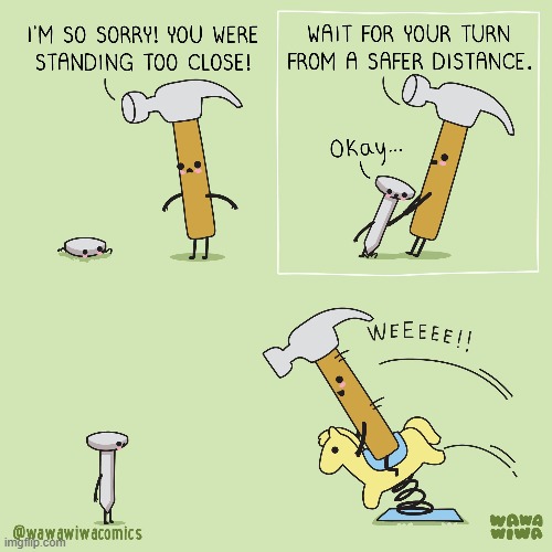 image tagged in hammer,nail,stuck,playground,horse,ride | made w/ Imgflip meme maker