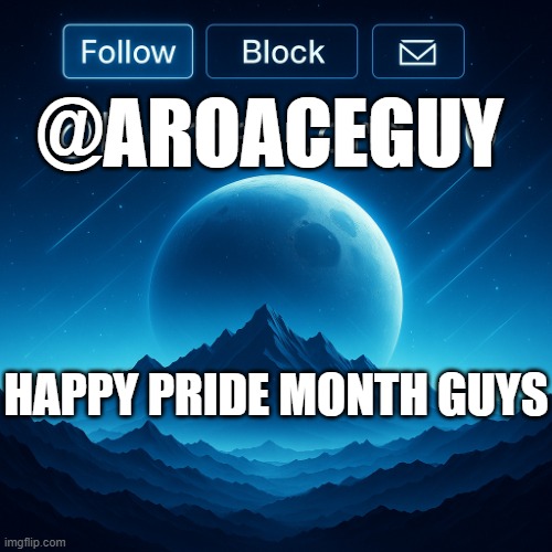 happy pride month | @aroaceguy; happy pride month guys | image tagged in remastered meme_lord2 0 announcement template,remix | made w/ Imgflip meme maker