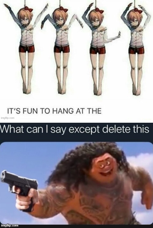 What can i say except delete this | image tagged in sayori,ymca | made w/ Imgflip meme maker