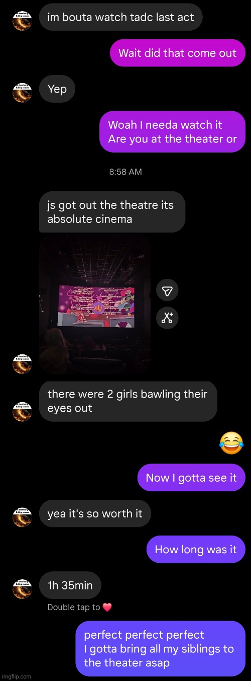 This is from YellowBlack... the last episode is out :D cant wait | image tagged in tadc,the amazing digital circus,yellowblack,messages,instagram,tv shows | made w/ Imgflip meme maker