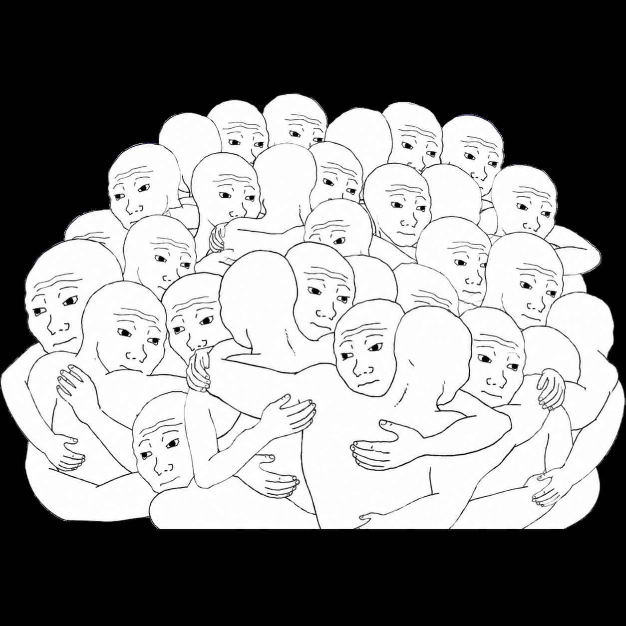 group hugging wojak Blank Meme Template