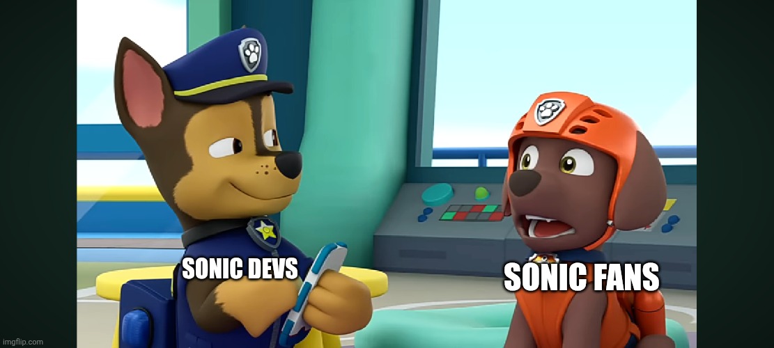 The state of the summer game fest for sonic fans | Sonic fans; Sonic devs | image tagged in screenshot_20260606-145320 png | made w/ Imgflip meme maker