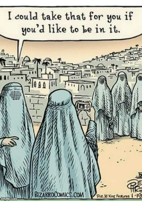 The "BEAUTY" of accepting the Garb of Tradition | image tagged in vince vance,taking pictures,burkas,cartoons,photography,islam | made w/ Imgflip meme maker