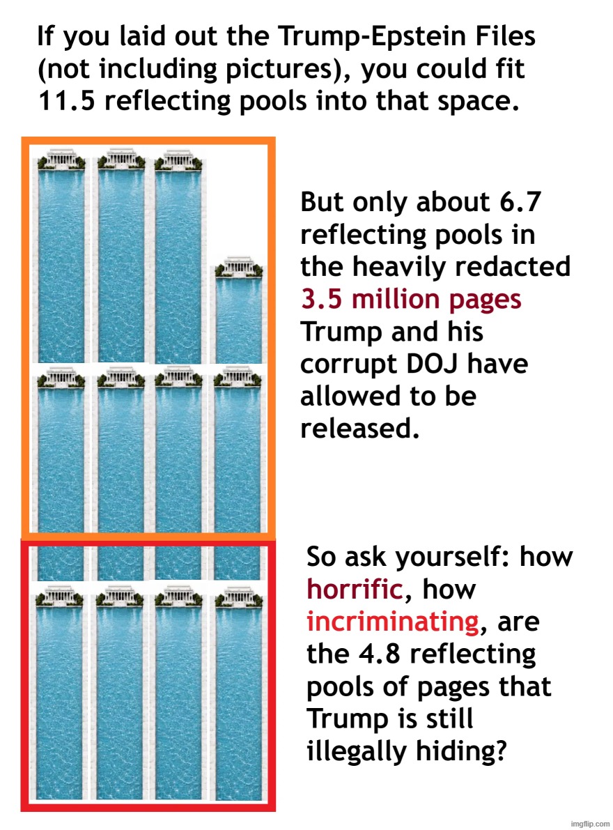 Epstein reflecting pool | image tagged in trump,epstein,reflecting pool | made w/ Imgflip meme maker