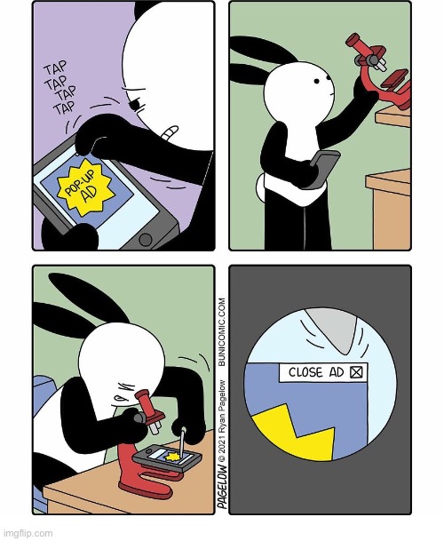 Buni Comics | image tagged in comics,buni comics,pop up ad,microscope,difficult,tiny | made w/ Imgflip meme maker