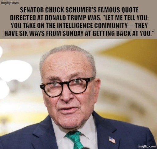 chuck schumer about the intelligence community | made w/ Imgflip meme maker