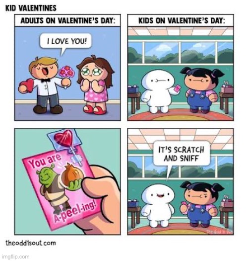 The Odd 1s Out | image tagged in comics,the odd 1s out,valentine's day,adults,kids,the difference | made w/ Imgflip meme maker