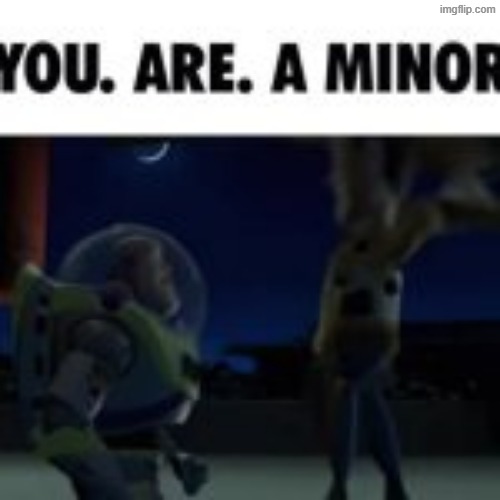 YOU. ARE. A MINOR!!!!!!!! | image tagged in you are a minor | made w/ Imgflip meme maker