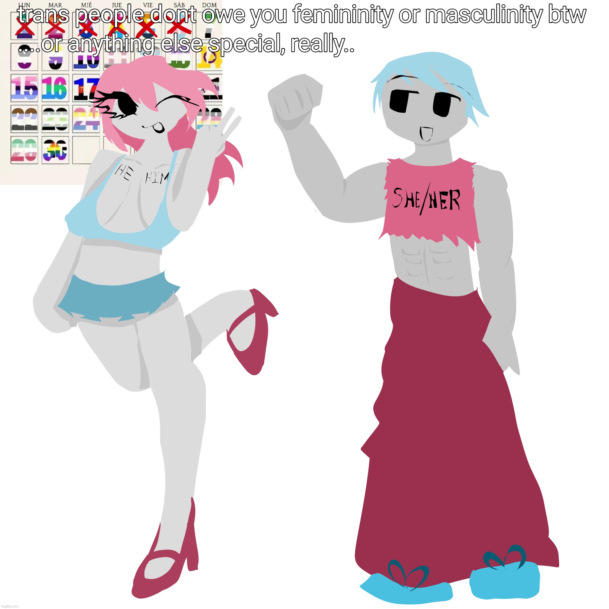 pride doodles day 6; i considered doing a man with top surgery but i thought this would be better | image tagged in transgender,trans,pride,pride month | made w/ Imgflip meme maker
