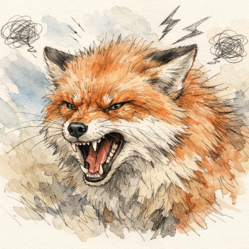 FOX GROWLING FRUSTRATED Blank Meme Template