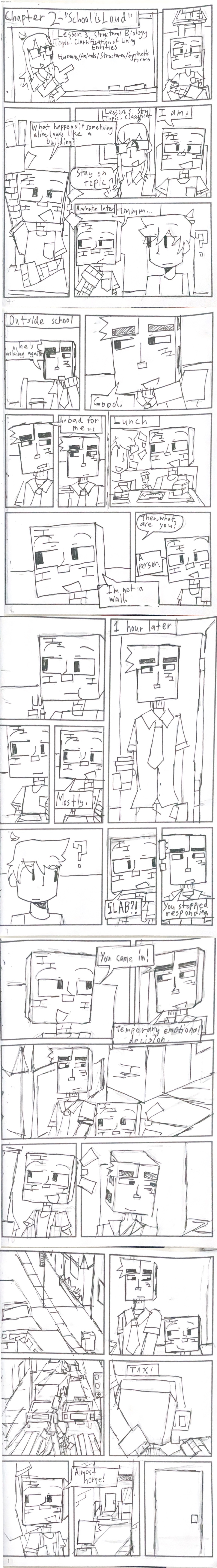 MASONRY LANE, Chapter 2 - School is Loud (full chapter) | image tagged in masonry lane,comic,scan | made w/ Imgflip meme maker