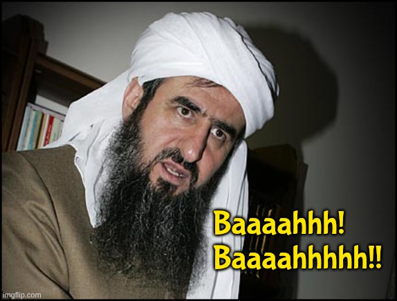 Mullah Leaning | Baaaahhh! 
Baaaahhhhh!! | image tagged in mullah leaning | made w/ Imgflip meme maker