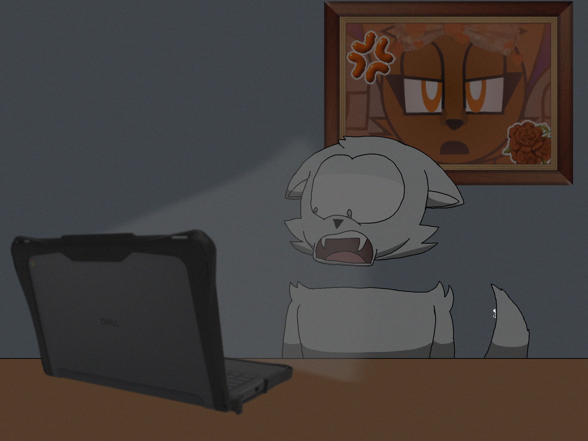 High Quality Glacius looking at the computer Blank Meme Template