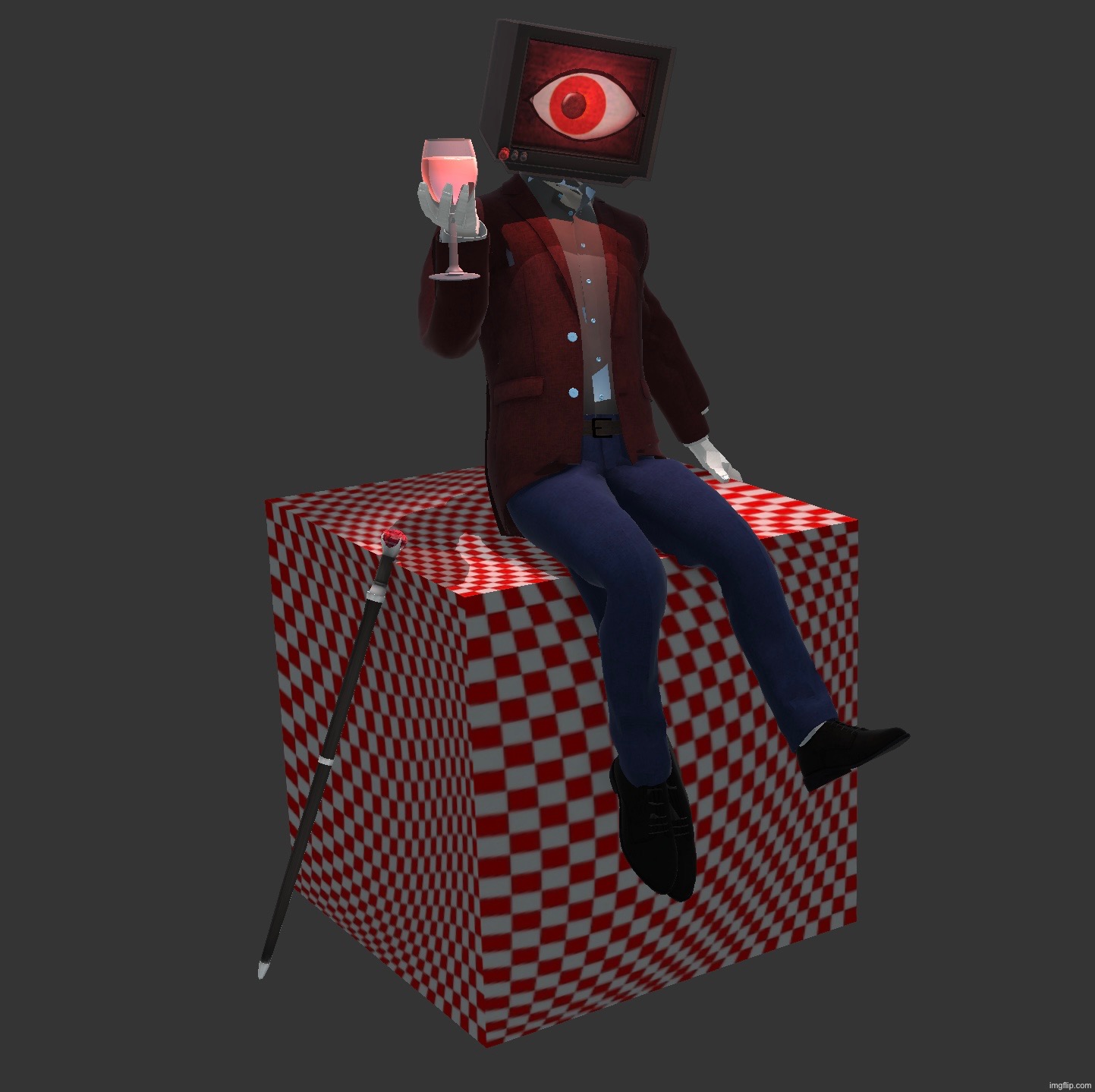 “Hello there, my dear” [a small 3d rendering test I have nowhere else to share] | image tagged in 3d,virtual terror | made w/ Imgflip meme maker