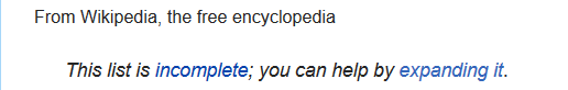 wikipedia this list is incomplete Blank Meme Template
