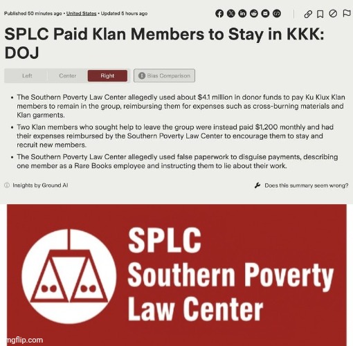 SPLC paid Klansmen | image tagged in img 17 jpeg,splc new logo,ku klux klan | made w/ Imgflip meme maker