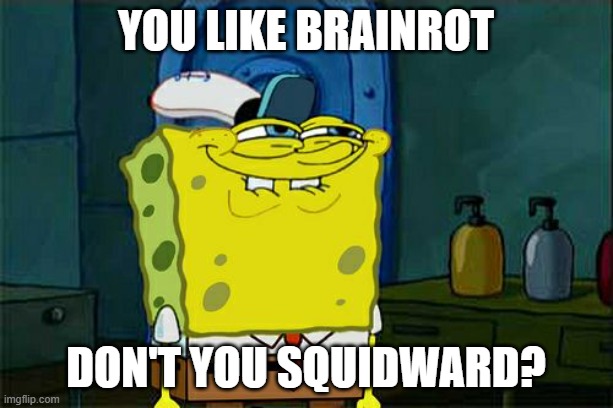 For Brainrot Lovers!!!!!!!!!!!!!!!!! | You like brainrot; don't you squidward? | image tagged in memes,don't you squidward | made w/ Imgflip meme maker