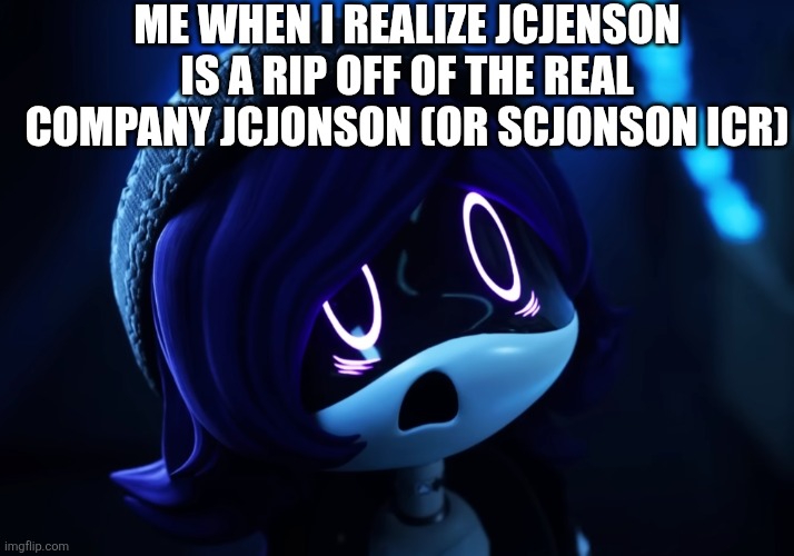 I randomly saw it in an ad, and it even has the same big orange j | Me when I realize Jcjenson is a rip off of the real company Jcjonson (or scjonson icr) | image tagged in surprised uzi | made w/ Imgflip meme maker