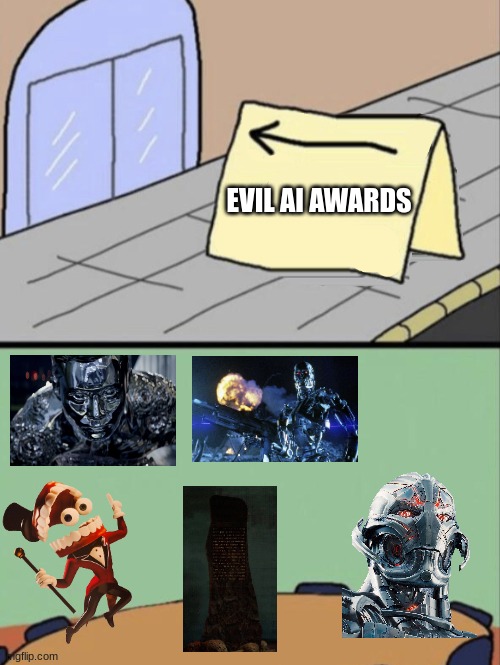 Top Evil AI Awards | Evil AI awards | image tagged in the amazing digital circus,terminator,ultron,am | made w/ Imgflip meme maker