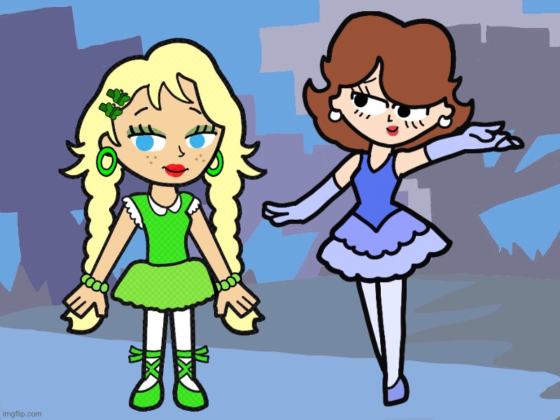 Serenity and Rita (Ballerina Friends) | image tagged in hero 108 background,hero 108,ballet,ballerina,ballerinas,friends | made w/ Imgflip meme maker