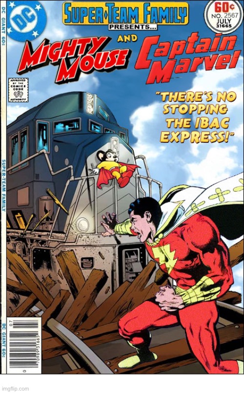 Here they come to save the day! | image tagged in comics,captain marvel,mighty mouse,crossover,super team family,shazam | made w/ Imgflip meme maker